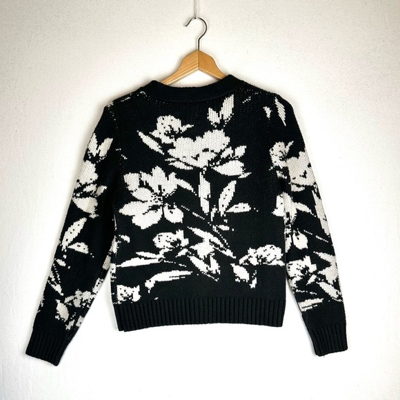 Joie Floral V-Neck Button Cardigan Sweater Abstract - Picture 3 of 7